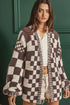 'Celandine' Checkered Drop Shoulder Cardigan - Celes Fashion